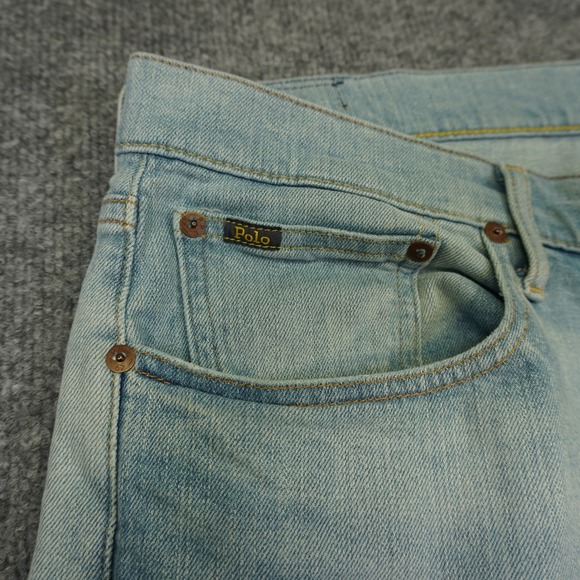 Polo Ralph Lauren Varick Slim Straight Jeans Mens 35x30 (Fits 38x31) Light Blue - Picture 4 of 16